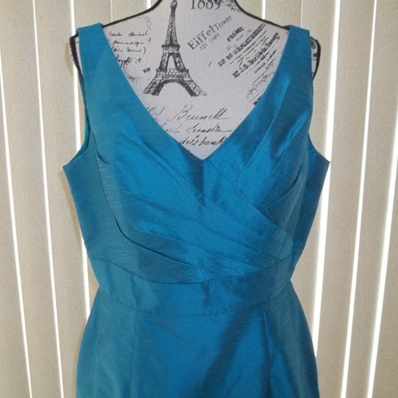 PEACOCK SLEEVELESS DRESS WITH MATCHING JACKET MOB/PARTY DRESS SIZE 14 - Picture 5 of 8